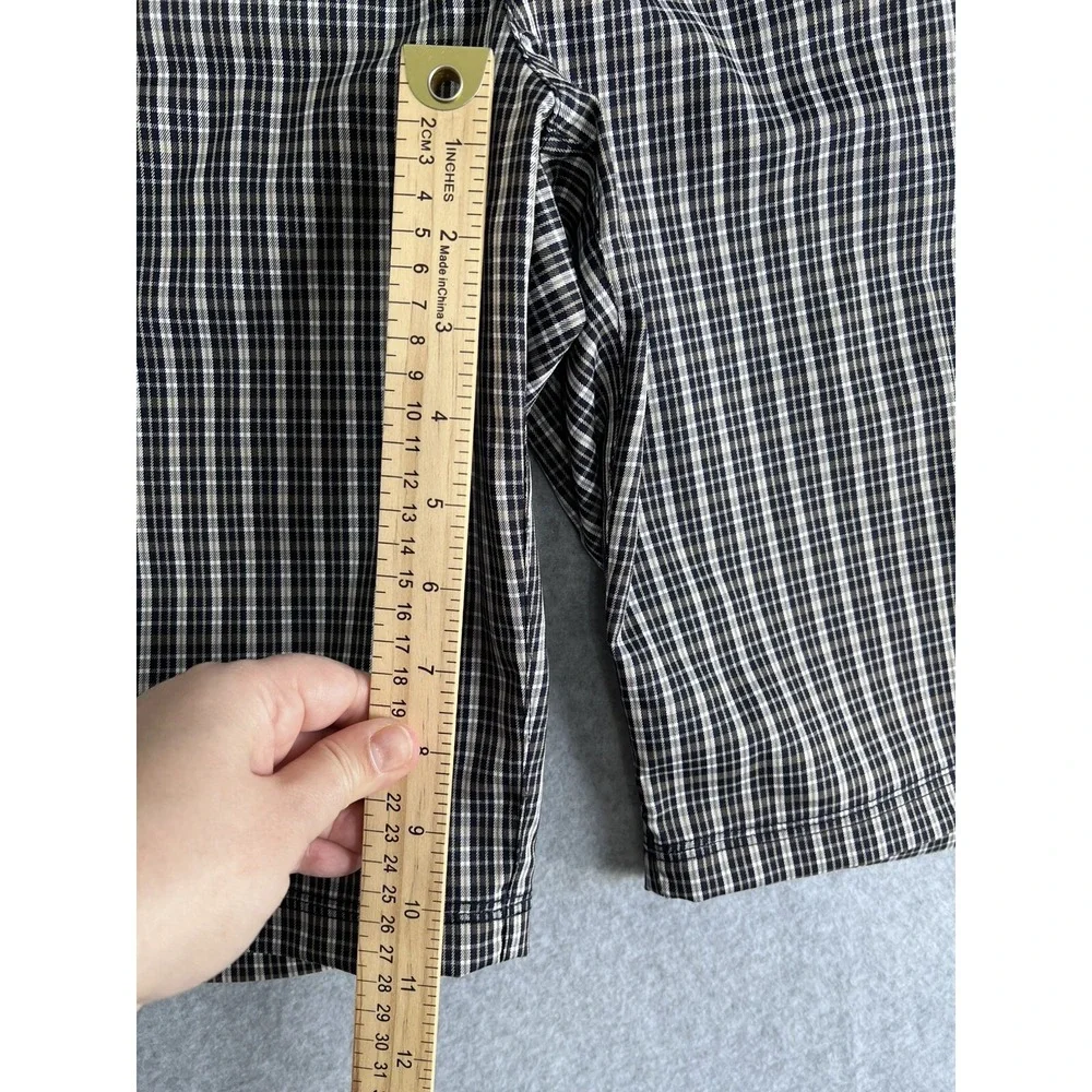 Adidas Golf Men's Lightweight Plaid Golf Shorts Size 34 Flat Front Black Khaki